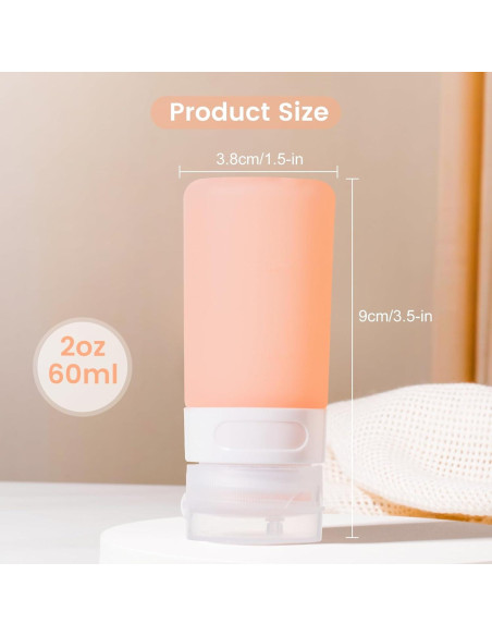 Botellas de Squeeze MICEBAY 2 oz Silicona a Prueba de Fugas - Paquete de 4 Botellas de Squeeze MICEBAY 2 oz Silicona a Prueba de Fugas - Paquete de 4