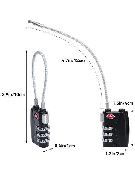 AOUTACC 2 Pack Candado TSA y Etiquetas de Equipaje Aluminio AOUTACC 2 Pack Candado TSA y Etiquetas de Equipaje Aluminio