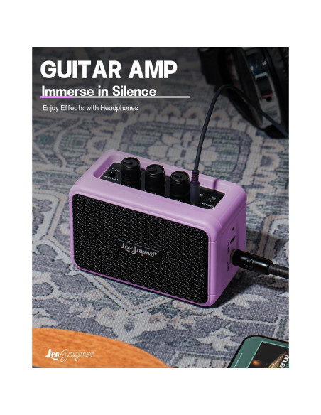 Amplificador de guitarra Leo Jaymz AM05 5W inalámbrico púrpura Amplificador de guitarra Leo Jaymz AM05 5W inalámbrico púrpura