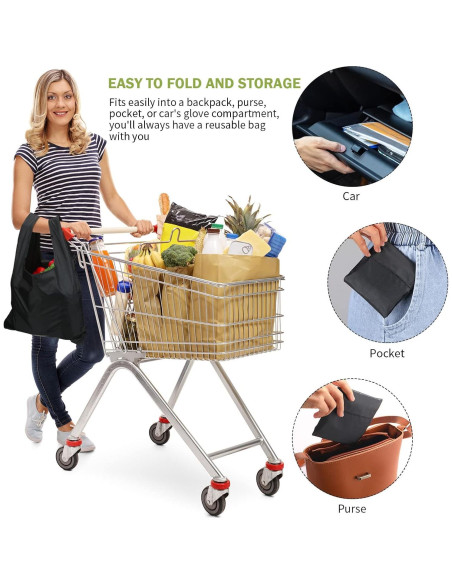 Chumia 50 Bolsas de Compras Reutilizables Plegables 34.5x35.1cm Chumia 50 Bolsas de Compras Reutilizables Plegables 34.5x35.1cm