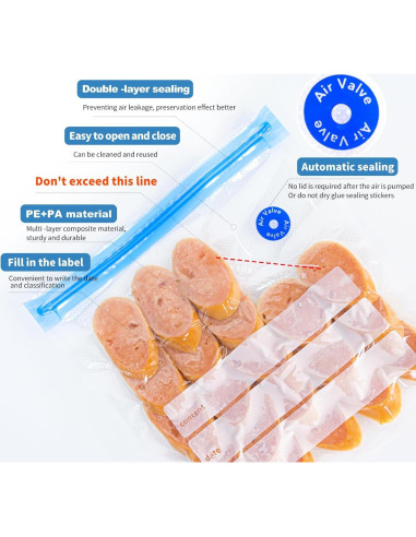Bolsas Sous Vide Cloudslucky 50 PCS 25.4x34.3 cm Reutilizables