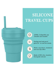 Taza Plegable UNNESTAR 350ml Silicona Reutilizable Verde 2