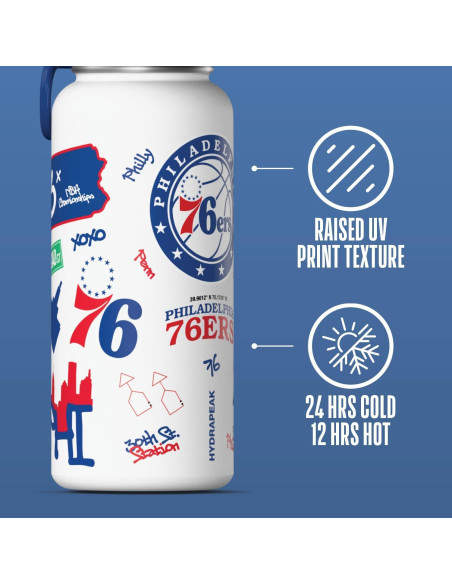 Botella de Agua Hydrapeak NBA 76ers 0.95L Acero Inoxidable Botella de Agua Hydrapeak NBA 76ers 0.95L Acero Inoxidable