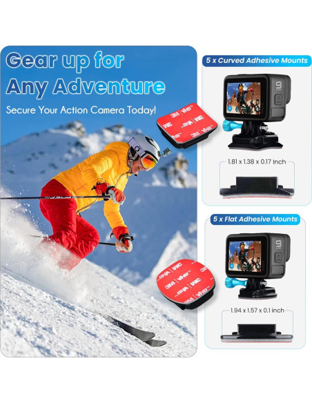 Kit de Montaje Adhesivo MiPremium para GoPro Hero 13-5 Kit de Montaje Adhesivo MiPremium para GoPro Hero 13-5