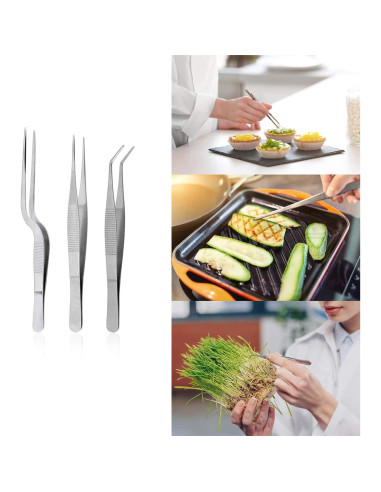 Set de Pinzas de Cocina Cridoz 6 Pcs Acero Inoxidable