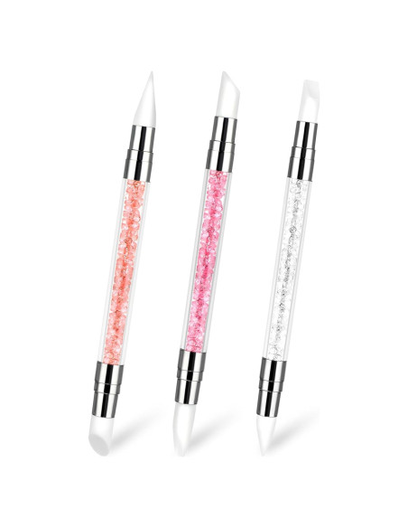 Set de 3 Pinceles de Silicona para Uñas AHQiZFX - Doble Punta Set de 3 Pinceles de Silicona para Uñas AHQiZFX - Doble Punta