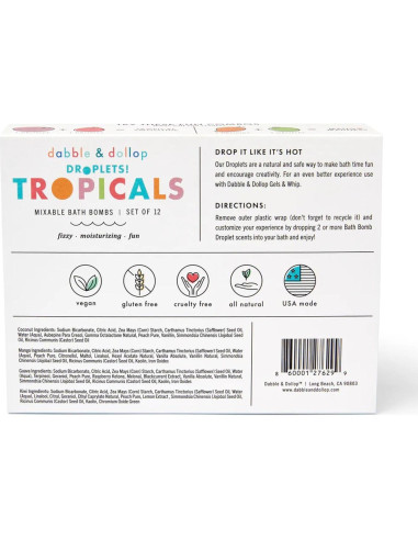 Bolas de Baño Dabble & Dollop Tropicales 100% Naturales Set 12