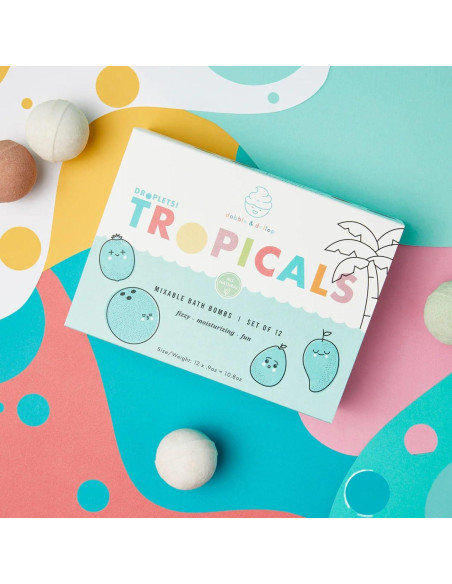Bolas de Baño Dabble & Dollop Tropicales 100% Naturales Set 12 Bolas de Baño Dabble & Dollop Tropicales 100% Naturales Set 12