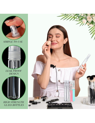Tanlade 300 Mini Botellas Spray Vidrio 10ml Recargables