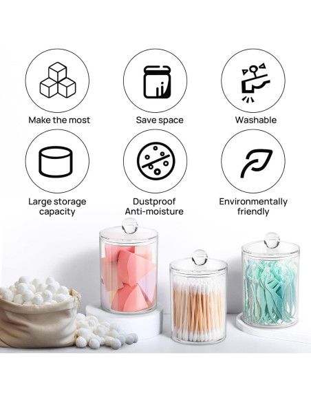 Soporte para Qtip 2 Pack XIPENGKEJI 10 y 12 oz Transparente Soporte para Qtip 2 Pack XIPENGKEJI 10 y 12 oz Transparente