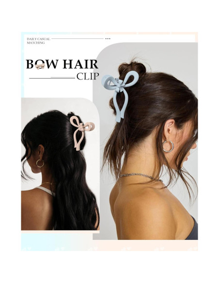 4 Clips de Pelo con Lazo AWAYTR para Mujeres - 13 cm 4 Clips de Pelo con Lazo AWAYTR para Mujeres - 13 cm
