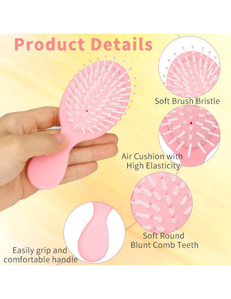 Mini Cepillos de Pelo Húmedo LVYOUIF - Paquete de 4 Unidades Mini Cepillos de Pelo Húmedo LVYOUIF - Paquete de 4 Unidades