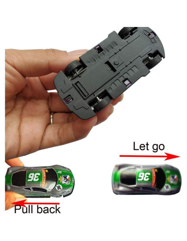 Coches de Carreras Pull Back Himeeu Set de 5 Metal 7,62 cm