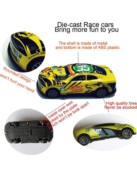 Coches de Carreras Pull Back Himeeu Set de 5 Metal 7,62 cm Coches de Carreras Pull Back Himeeu Set de 5 Metal 7,62 cm