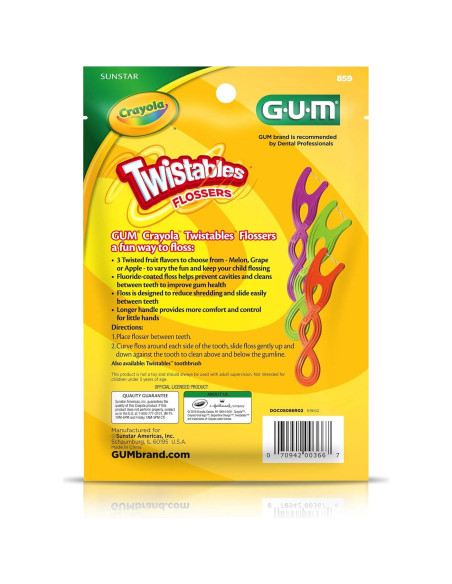 Hilos Dentales para Niños GUM Crayola - 90 Unidades Sabores Frutas Hilos Dentales para Niños GUM Crayola - 90 Unidades Sabores Frutas