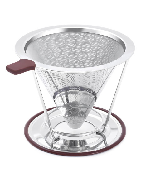 Goteador de Café MISETTO Acero Inoxidable 1-2 Tazas Reutilizable Goteador de Café MISETTO Acero Inoxidable 1-2 Tazas Reutilizable