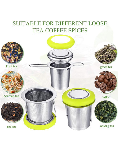Infusores de Té Acero Inoxidable Patelai 2 Piezas Mango Plegable