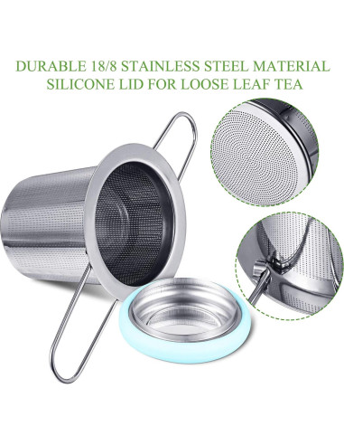 Infusores de Té Acero Inoxidable Patelai 2 Piezas Mango Plegable