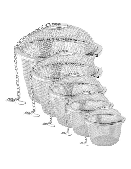 Set de 5 Infusores de Té ZOENHOU Acero Inoxidable 4.6-10.9 cm Set de 5 Infusores de Té ZOENHOU Acero Inoxidable 4.6-10.9 cm