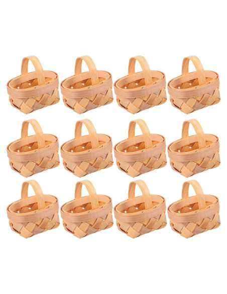 Cestas Tejidas MAGICLULU 12Pcs Madera 6x6x6cm Decoración Cestas Tejidas MAGICLULU 12Pcs Madera 6x6x6cm Decoración