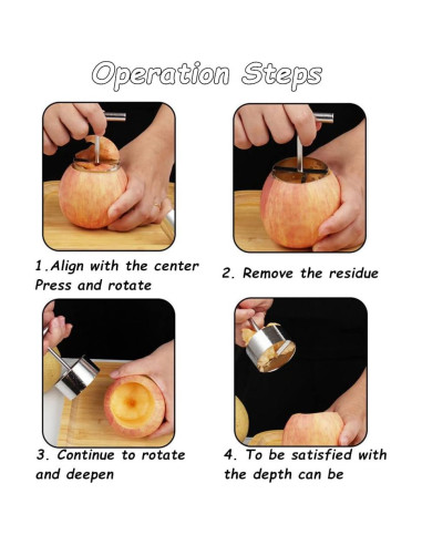 Juego de 2 Descorazonadores de Manzana Chislim Acero Inoxidable