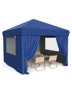 Carpa Plegable 3x3m Hipicute Azul con Paredes Removibles