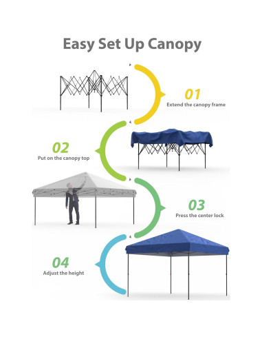 Carpa Plegable 3x3m Hipicute Azul con Paredes Removibles