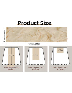 Corredor de Mesa de Gasa Beige FEXIA 89x305 cm Boho Rústico 2