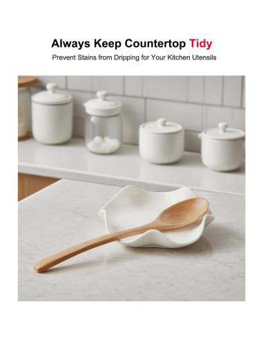 Soporte para Cucharas de Cerámica TooWoom 13.5 cm Blanco