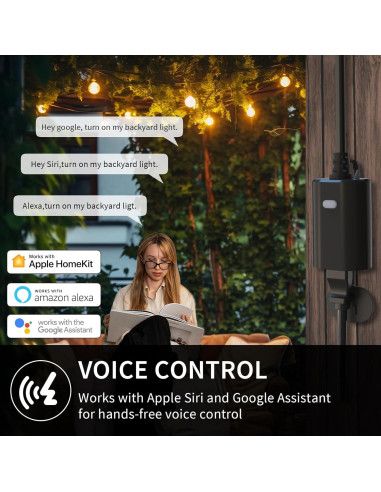 Enchufe Inteligente Exterior Minoston WiFi IP65 Control Voz