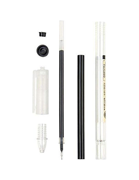 Bolígrafos de Gel BEMLP 0.35mm Ultra Fina 12 Piezas Negro Bolígrafos de Gel BEMLP 0.35mm Ultra Fina 12 Piezas Negro
