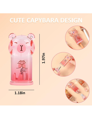 Juego de Papelería Kawaii Daphilly 6 Piezas Capibara Rosa