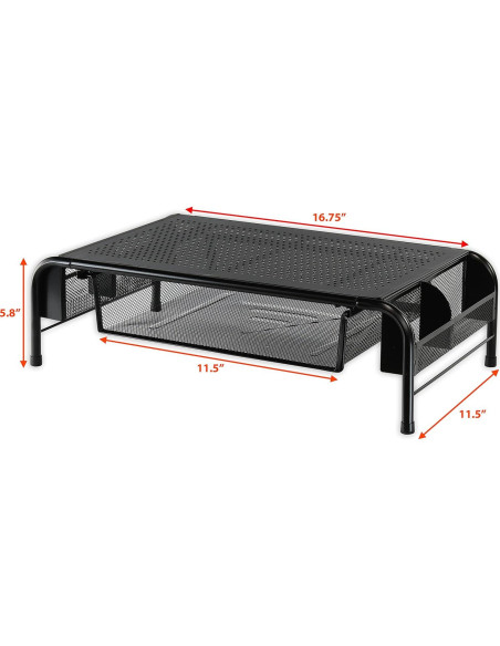 Soporte de Monitor Metal Simple Houseware con Cajón Organizador Soporte de Monitor Metal Simple Houseware con Cajón Organizador
