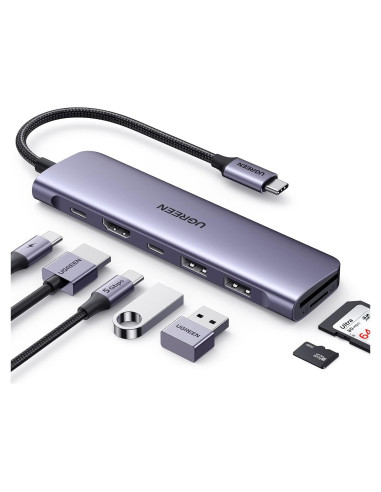 Hub USB C UGREEN Revodok 7 en 1 4K HDMI Carga 100W