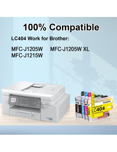 Cartuchos de tinta LC404 TOAIEPO compatibles para Brother
