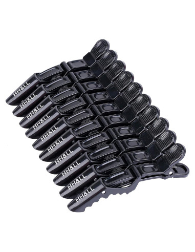 Clips para Cabello HH&LL - Dientes Anchos, Doble Bisagra, 10 Pzas