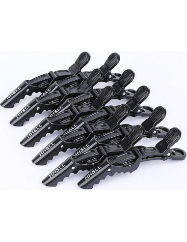 Clips para Cabello HH&LL - Dientes Anchos, Doble Bisagra, 10 Pzas