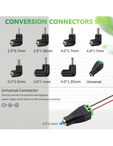 Cargador de coche 12V 4A Czepa con 8 conectores y cable 1.98m