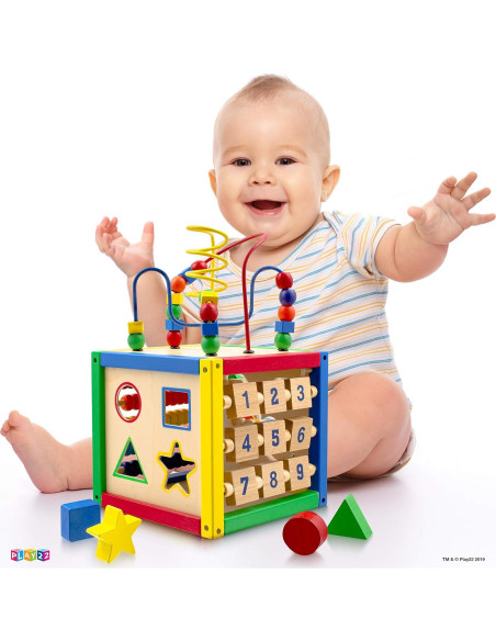 Cubo de Actividad de Madera Play22 6 en 1 para Bebés Cubo de Actividad de Madera Play22 6 en 1 para Bebés