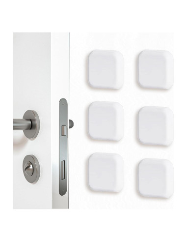 6 Protectores de Pared DESSY&BILI Silicona Blanca 4.5x4.5 cm