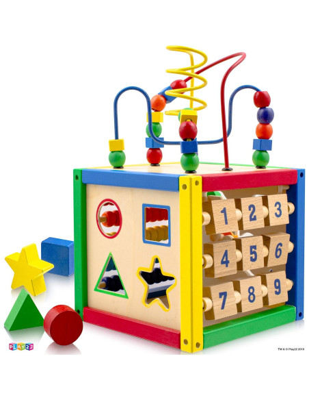 Cubo de Actividad de Madera Play22 6 en 1 para Bebés Cubo de Actividad de Madera Play22 6 en 1 para Bebés