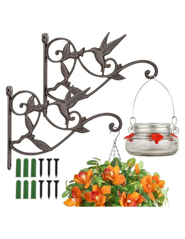 Soporte Colgante para Plantas WOOYAN - Hierro Fundido Negro 2 Piezas
