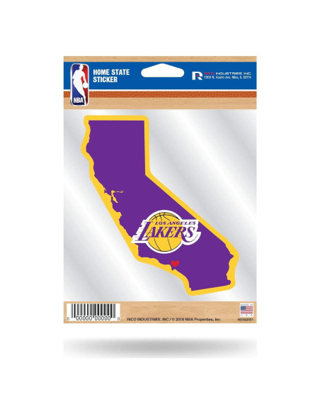 Calcomanía Los Angeles Lakers Rico Industries 12.7x17.8cm Calcomanía Los Angeles Lakers Rico Industries 12.7x17.8cm