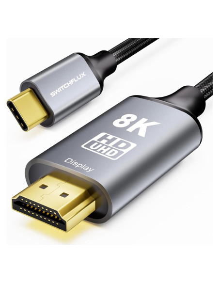 Cable USB C a HDMI 2.1 1.83m SWITCHFLUX 8K 60Hz Cable USB C a HDMI 2.1 1.83m SWITCHFLUX 8K 60Hz
