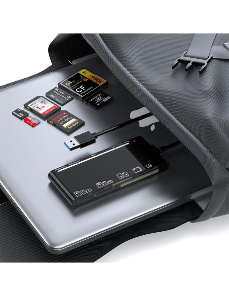 Lector de Tarjetas 7-en-1 Rocketek USB 3.0 para SD/CF/MS Lector de Tarjetas 7-en-1 Rocketek USB 3.0 para SD/CF/MS