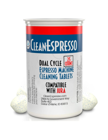 Tabletas de Limpieza CleanEspresso para Cafeteras Jura - 25 Unidades