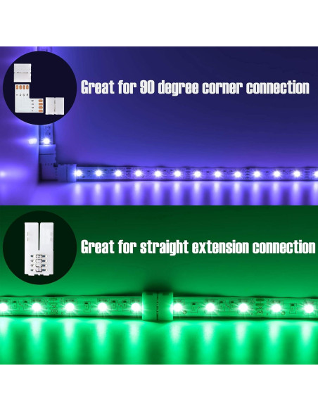 Conectores LED 4 Pines JACKYLED 10mm - 20 Clips y 10 Hojas L Conectores LED 4 Pines JACKYLED 10mm - 20 Clips y 10 Hojas L