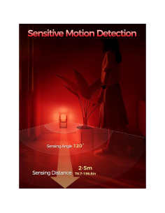 Luz Nocturna Enchufable DORESshop Roja con Sensor de Movimiento 2Pack 2