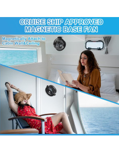 Ventilador de Crucero CruiSeaU Magnético 8000mAh Luz LED 2