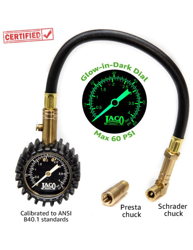 Medidor de Presión de Neumáticos JACO BikePro 60 PSI MTB